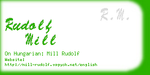 rudolf mill business card